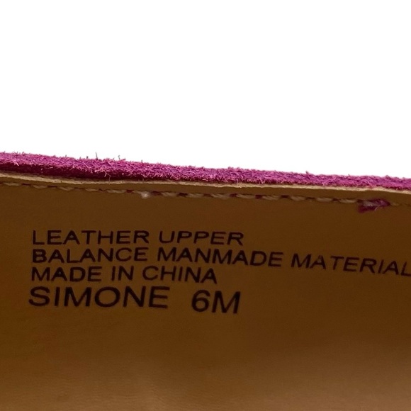 Violet & Red Leather Loafers Simone Fuschia Pink Leather Suede Slip On Size 6 - Picture 7 of 11